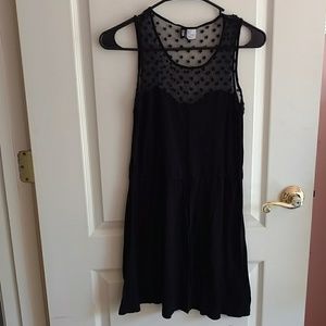 Black Star Mesh-Top with Sweetheart Neckline Dress